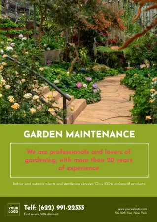 Bearbeite einen Flyer für ein Gartencenter