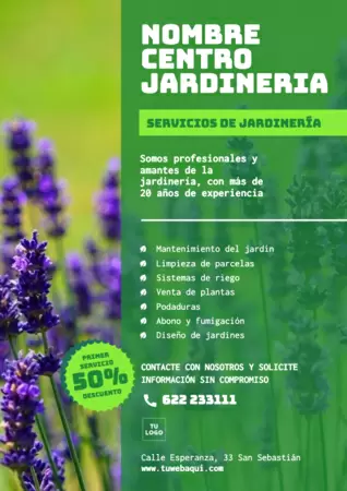Editar una plantilla de jardinería