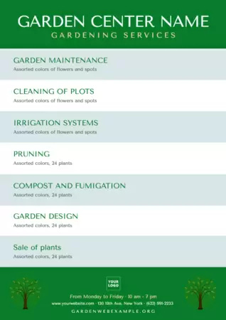 Bearbeite einen Flyer für ein Gartencenter