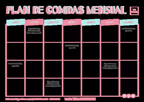 Edita un planning de comidas mensual