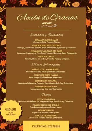 Edita un menú de Acción de Gracias