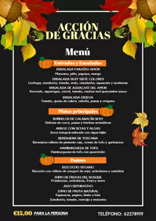 Edita un menú de Acción de Gracias