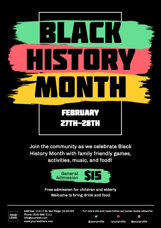 Online Editable Templates for Black History Month