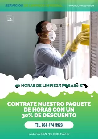 Editar un cartel de limpieza y desinfección