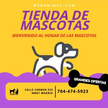 Edita un cartel para mascotas