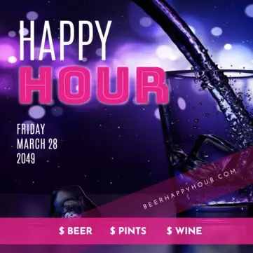 Edite um template de Happy Hour