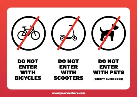 Edit a bicycle and scooter sign