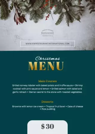 Modifica un modello di menu di Natale