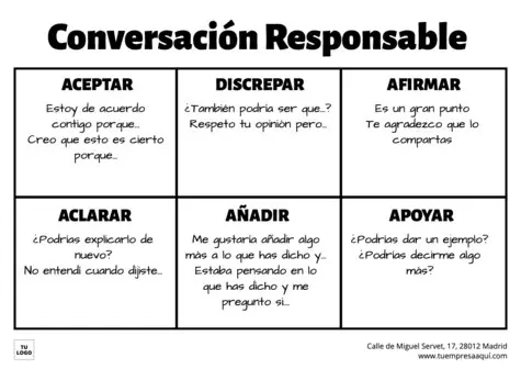 Edita un cartel de charla responsable