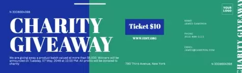 Crie um bilhete de rifa