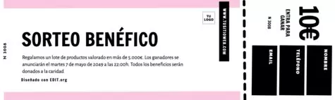 Crea un boleto de rifa