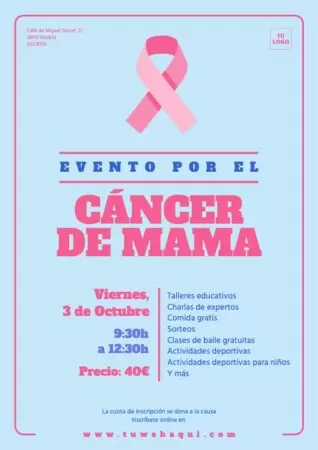 Edita un diseño sobre el cáncer de mama