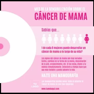 Edita un diseño sobre el cáncer de mama