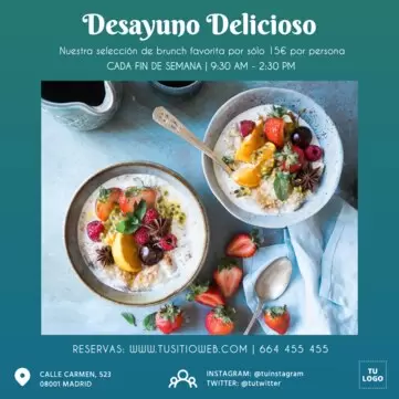 Edita un menú de desayuno o brunch