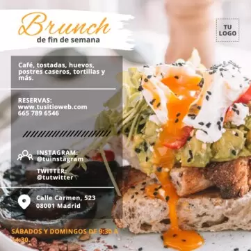 Edita un menú de desayuno o brunch