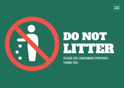 Edite um pôster de 'Não Jogue Lixo'