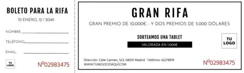 Crea un boleto de rifa