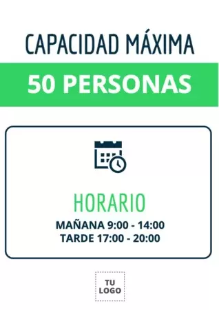 Edita un cartel de aforo para imprimir gratis