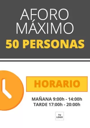 Edita un cartel de aforo para imprimir gratis