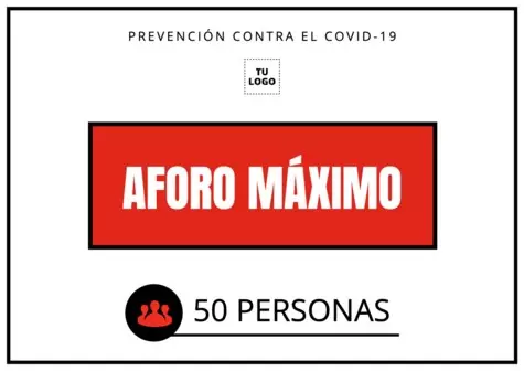 Edita un cartel de aforo para imprimir gratis