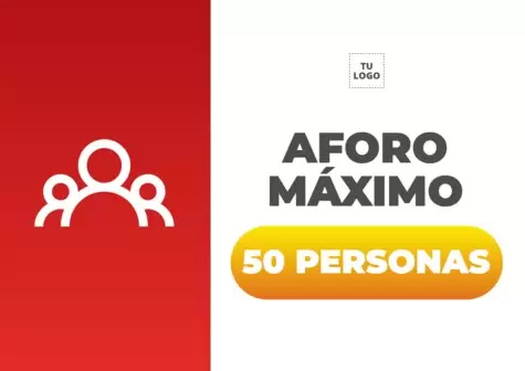 Edita un cartel de aforo para imprimir gratis