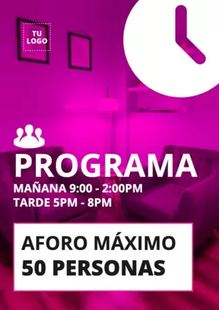 Edita un cartel de aforo para imprimir gratis