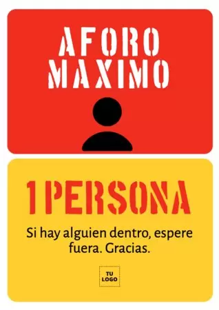 Edita un cartel de aforo para imprimir gratis