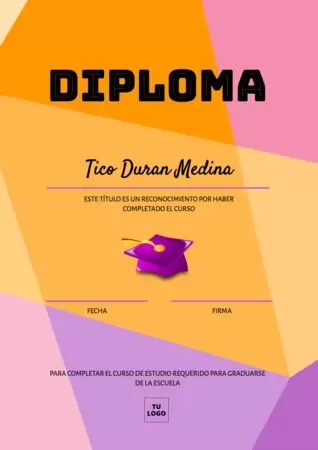 Edita un diploma para niños