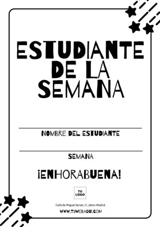 Edita un diseño del estudiante de la semana