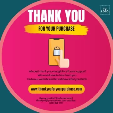 Modifier un panneau Merci pour votre achat