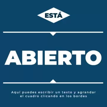 Edita un cartel de abierto o cerrado