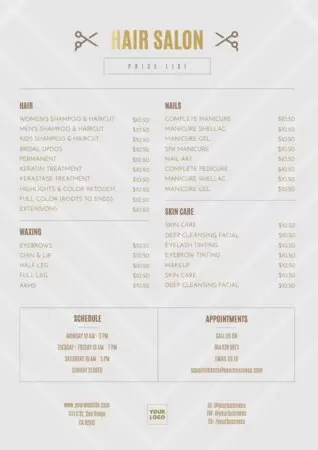 Edit a design for your hair salon or barbershop