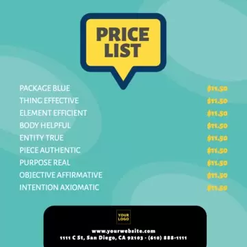 Edit a price list template