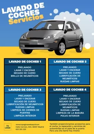 Edita un diseño de lavado de coches