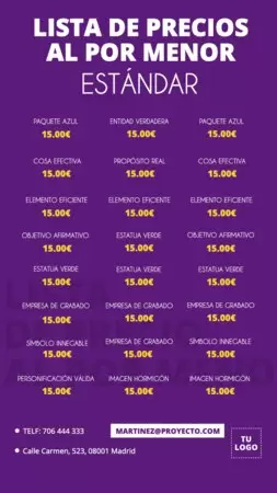 Descargar gratis una lista de precios