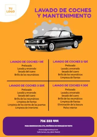 Edita un diseño de lavado de coches