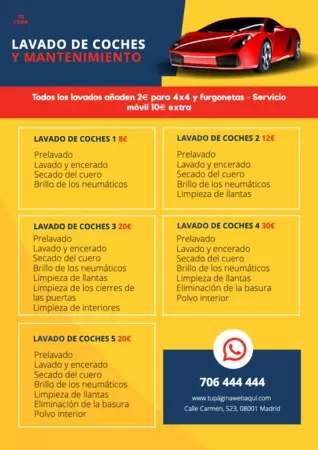 Edita un diseño de lavado de coches