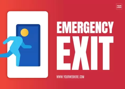 Premium Vector | Emergency fire exit logo set