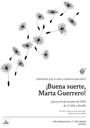 Edita un diseño de despedida