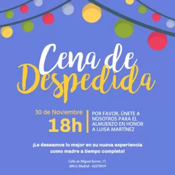 Edita un diseño de despedida