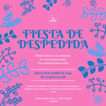 Edita un diseño de despedida