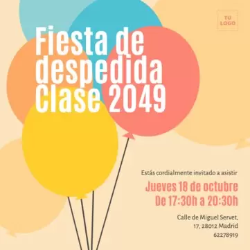 Edita un diseño de despedida