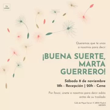 Edita un diseño de despedida