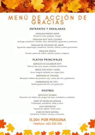 Edita un menú de Acción de Gracias