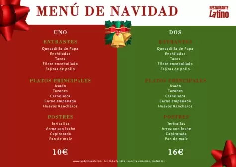 Editar mi menú navideño