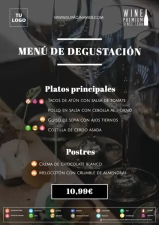 Editar mi menú con alérgenos