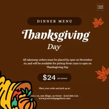 Edit a Thanksgiving menu