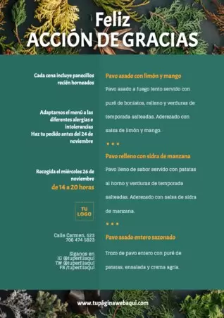 Edita un menú de catering