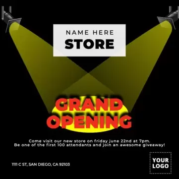 Edit a template for your grand opening