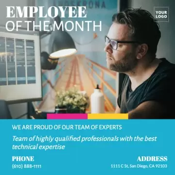 Edytuj plakat pracownika miesiąca